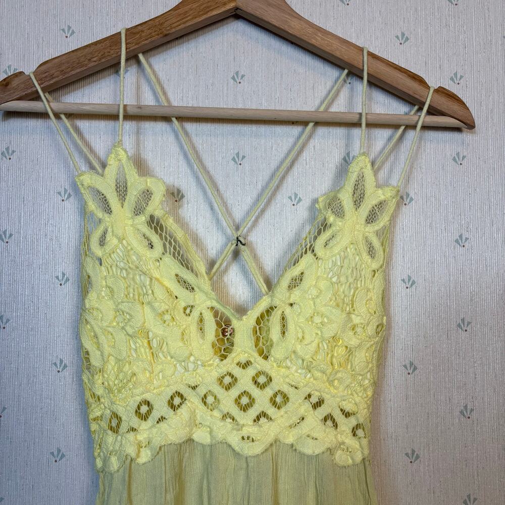 Free People Adella Slip Lace Dress XS Boho Sundress Flowy Fairycore Festival NWT - Picture 7 of 13